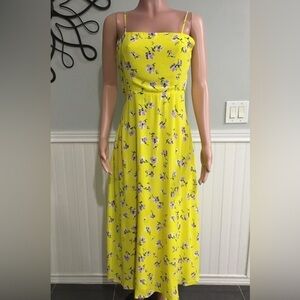 Zara Maxi Floral Lined Dress Spaghetti Straps Smocked Back Size Medium